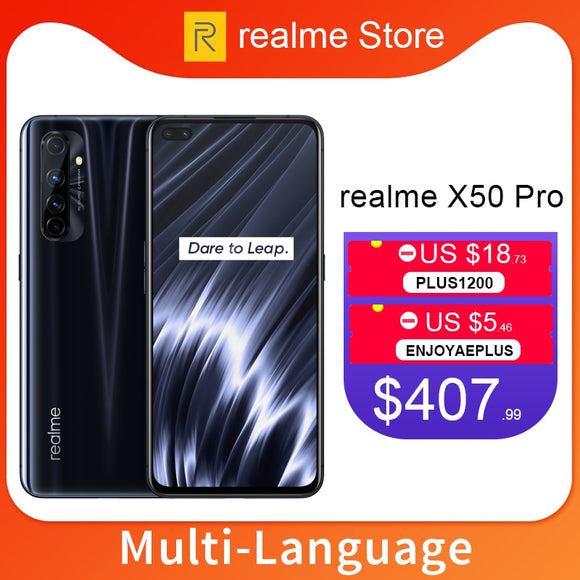 realme X50 Pro X50 5G 6GB 128GB 6.44 90Hz SuperAmoled Screen Moblie Phone Snapdragon 865 Cellphone 65W Superdart Charge