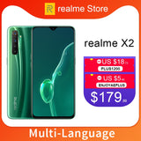 realme X2 X 2 64GB/128GB 6.4'' Moblie Phone Snapdragon 730G 64MP Quad Camera NFC Cellphone 30W VOOC Fast Charger