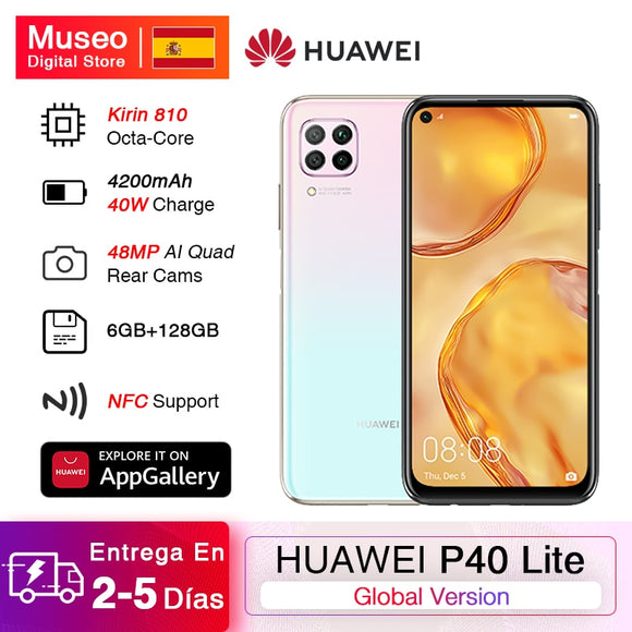 Global version Huawei P40 lite cellphone 6GB 128GB 48MP cameras AI 16MP front camera 6.4 ''FHD screen kirin 810 EMUI 10