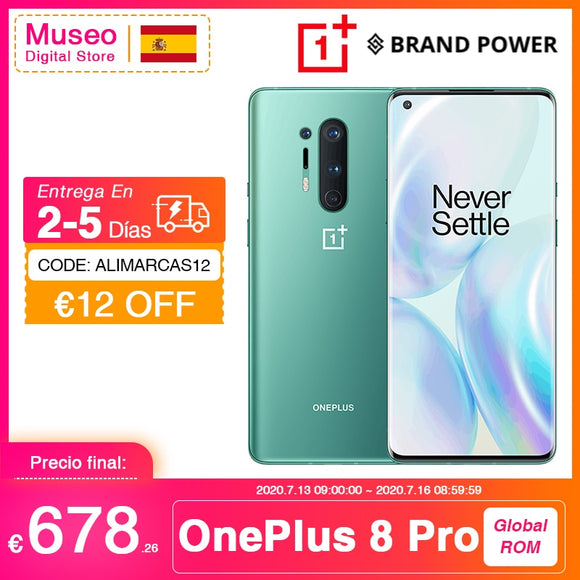 Global Rom OnePlus 8 Pro 5G Smartphone Snapdragon 865 6.78'' 120Hz Fluid Display 48MP Quad Cameras IP68 30W Wireless Charge