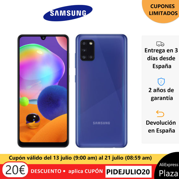 Smartphone Samsung Galaxy A31 4GB 64GB version Spanish, display 6,4, 4 rear cameras, 5,000 mAh, Samsung Knox